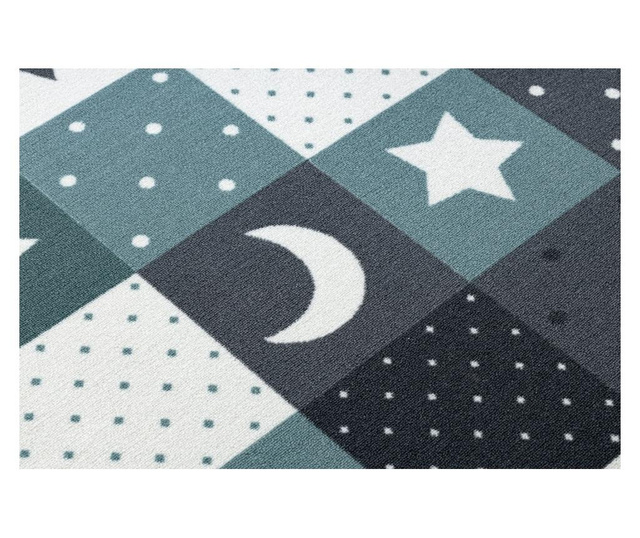 килим за деца STARS звезди тюркоаз / сив 100x150 cm  100x150 см
