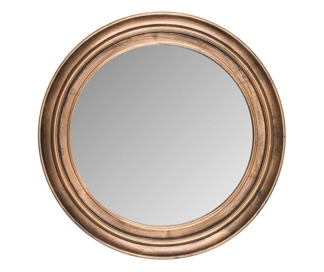 Кръгло огледало с рамка, Златисто, 55 см