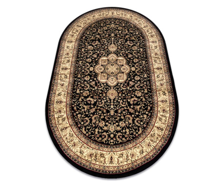 Royal szőnyeg ovális adr 521 fekete  150x250 cm