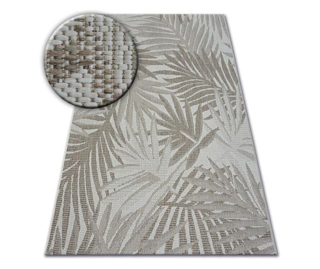 FLOORLUX Sisal Rope Carpet 20504 LEAVES Champagne/Dark Gray JUNGLE 160x230 cm