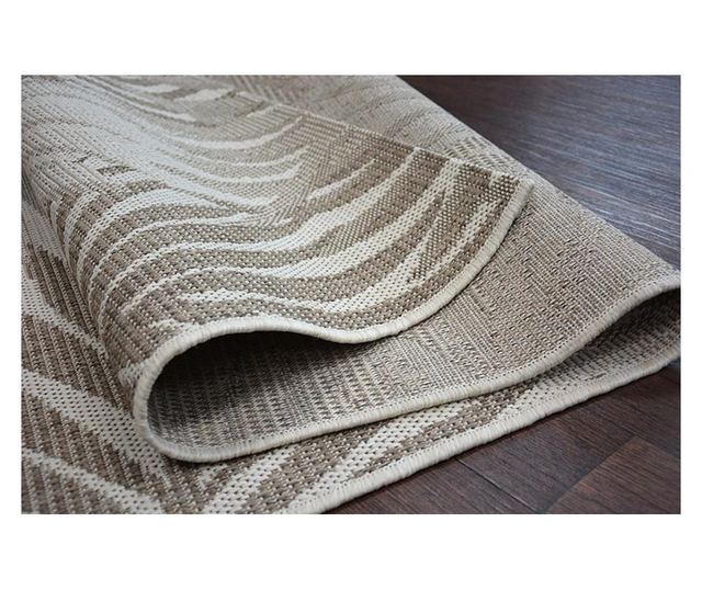 FLOORLUX Sisal Rope Carpet 20504 LEAVES Champagne/Dark Gray JUNGLE 160x230 cm