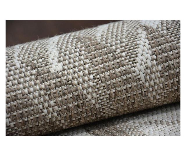 FLOORLUX Sisal Rope Carpet 20504 LEAVES Champagne/Dark Gray JUNGLE 160x230 cm