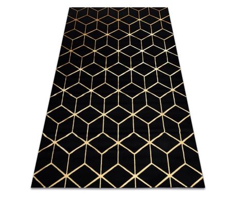Modern covor 3D GLOSS 409C 86 Cub stilat, glamour, art deco negru / aur 140x190 cm 140x190 cm
