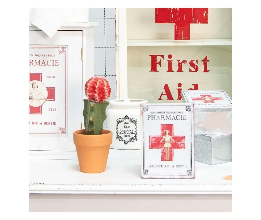 Λευκό και Κόκκινο Ξύλινο Ντουλάπι 24 εκ x 13 εκ x 30 εκ - 3