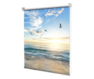 Roleta tip Jaluzea cu Rulou si sistem inclus, Peisaj cu pasari care zboara peste mare, Decoratiuni Casa, Latime 60 cm x Inaltime