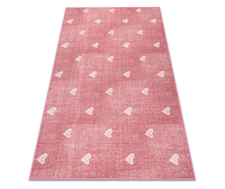 килим за деца HEARTS дънки, vintage сърца - розов 300x300 cm  300x300 см