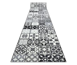 Χαλί δρομέας αντιολισθητικό azulejo συνονθύλευμα, κεραμίδια της Λισαβόνας γκρι / μαύρο 57x290 cm  57x290 cm