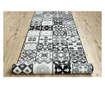 Csúszásgátló futó szőnyeg AZULEJO PATCHWORK, LISZABONI CSEMPEK szürke / fekete 67x140 cm