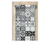 Pogumovaný běhoun AZULEJO PATCHWORK vzor Lisabonské obklady šedá / černý 67x230 cm