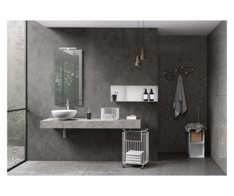 Комплект мебели за баня 6 части Yoka Grey & White