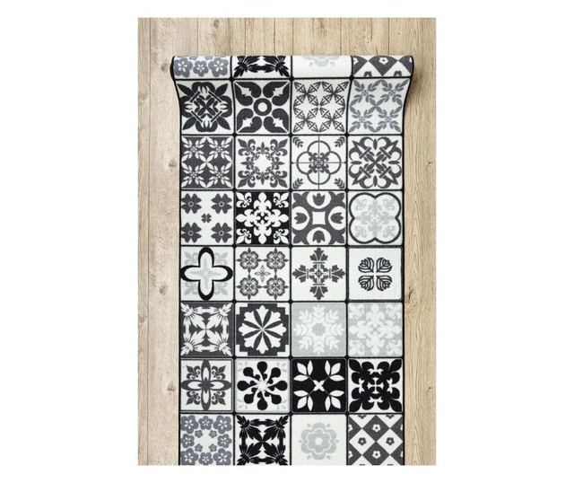 Traversa anti-alunecare AZULEJO PATCHWORK, GRESII DE LISBONA gri / negru 120x170 cm  120x170 cm