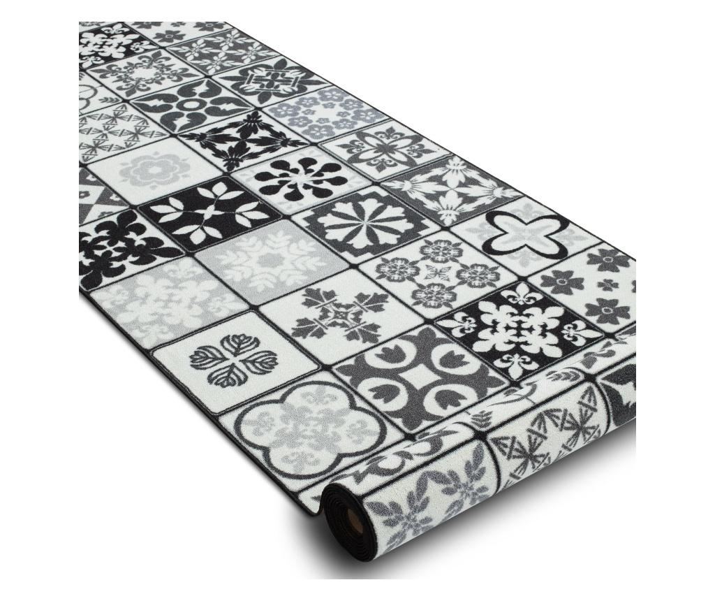 Пътеки противоплъзгаща основа AZULEJO КРЕПОВА РАБОТА, ЛИЗАБОНОВИ ПЛОЧКИ сиво / черно 100x600 cm  100x600 см - 2
