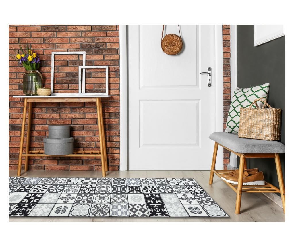 Пътеки противоплъзгаща основа AZULEJO КРЕПОВА РАБОТА, ЛИЗАБОНОВИ ПЛОЧКИ сиво / черно 100x600 cm  100x600 см - 3