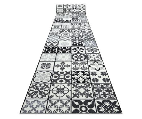 Csúszásgátló futó szőnyeg 133cm AZULEJO PATCHWORK, LISZABONI CSEMPEK szürke / fekete 133x170 cm 133x170 cm