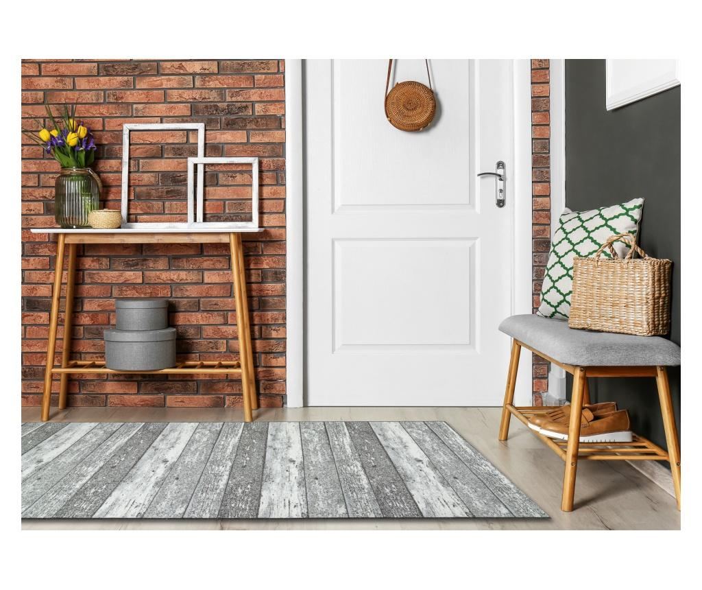 Пътеки противоплъзгаща основа 110 cm дърво дъска сиво 110x760 cm - 3