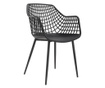 RAKI TOYAMA Set 2 scaune bucatarie, terasa cu aditiv de protectie anti UV 56x57x84cm negru