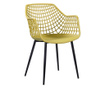 RAKI TOYAMA Set 2 scaune bucatarie, terasa polipropilena 56x57x84cm galben negru