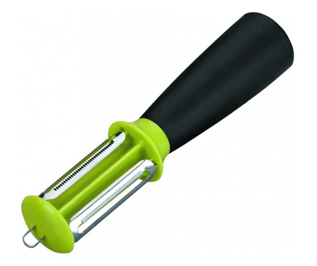 Curatator legume universal Ibili-Kitchen Aids, otel inoxidabil/ABS, 18cm, negru/verde