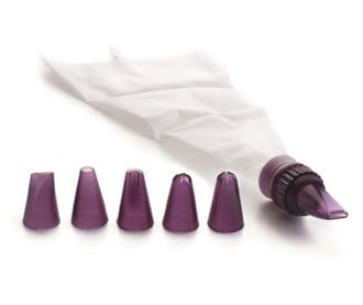 Set decorare prajituri 7 piese Ibili-Accesorios, plastic , alb/mov