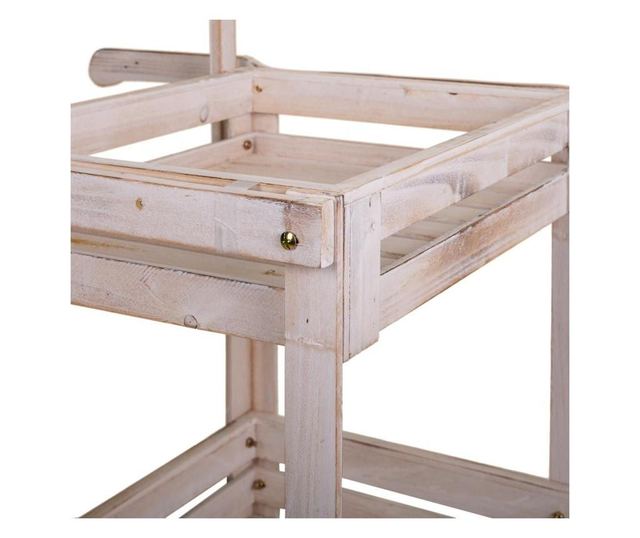 Suport pentru ghivece Creaciones Meng, Wooden, alb