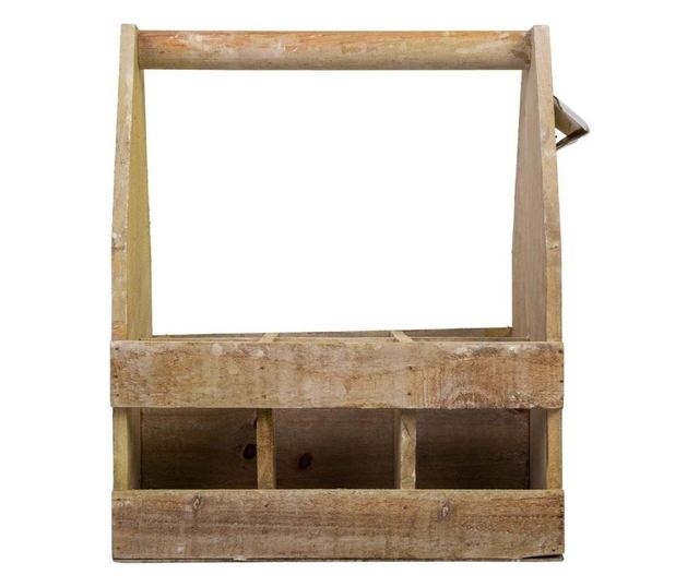 Suport sticle de vin Creaciones Meng, Wooden, lemn de brad, 27x19x33 cm, natural
