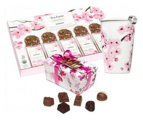 Hanami valentino gift - cadou cu ciocolata, ceai si cana