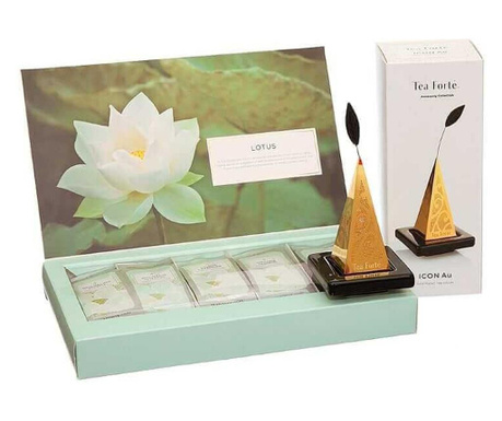 Golden lotus gift – cadou cu ceai si infuzor