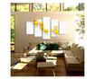 Set Tablouri Multicanvas 5 piese Premium, Art Factory, TrueColor, Lamai Pe Masa Alba, Panza pe cadru de lemn, Decoratiuni Casa,