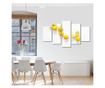 Set Tablouri Multicanvas 5 piese Premium, Art Factory, TrueColor, Lamai Pe Masa Alba, Panza pe cadru de lemn, Decoratiuni Casa,