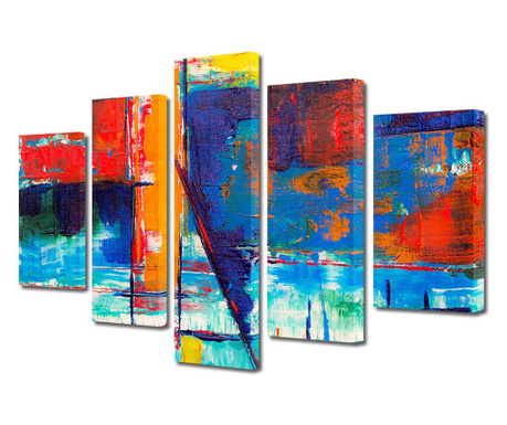 Set Tablouri Multicanvas 5 piese, Culori Vii, 80 x 150 cm