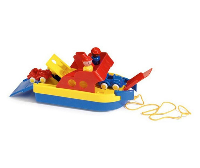 Viking Toys jucărie Feribot cu 2 mașini și 2 figuri, 30cm, 81098-yellow