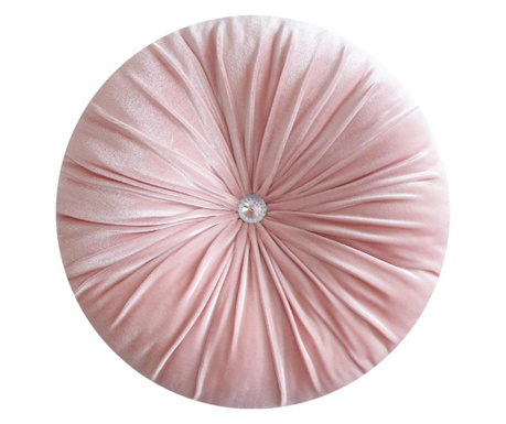 Perna decorativa, catifea, rotunda, Baby Pink, roz, 33 cm