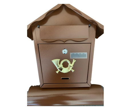 Пощенска Кутия с отвор за вестници и списания NESTOR, 440x370x100 мм, кафяв, метал