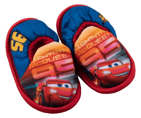 Papuci de casa pentru baieti Cars Arditex, personaj Lightning McQueen, cu talpi antiderapante, Multicolor