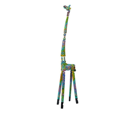 Decoratiune Novita Home, Giraffe, lemn de albesia, 29x29x150 cm, multicolor