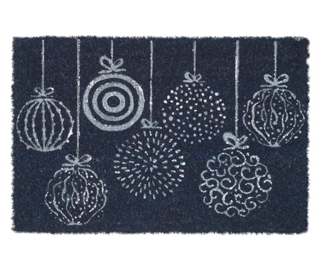 Covoras de intrare Novita Home, Christmas Balls, 40x60 cm, negru/gri