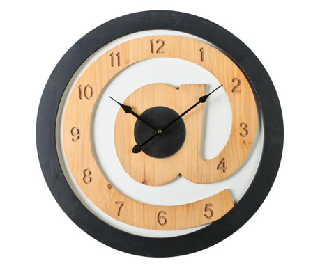 Ceas de perete Novita Home, At.com, MDF, 51x51 cm, maro/negru