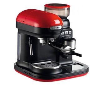 Espressor manual Ariete Moderna, 1318BKRD Rosu, 1080w, Rasnita incorporata, Sistem cappuccino, 15 Bar
