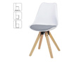 Set 2 scaune Wohnling, Scandinavia White Grey, alb/gri, 48x42x87 cm