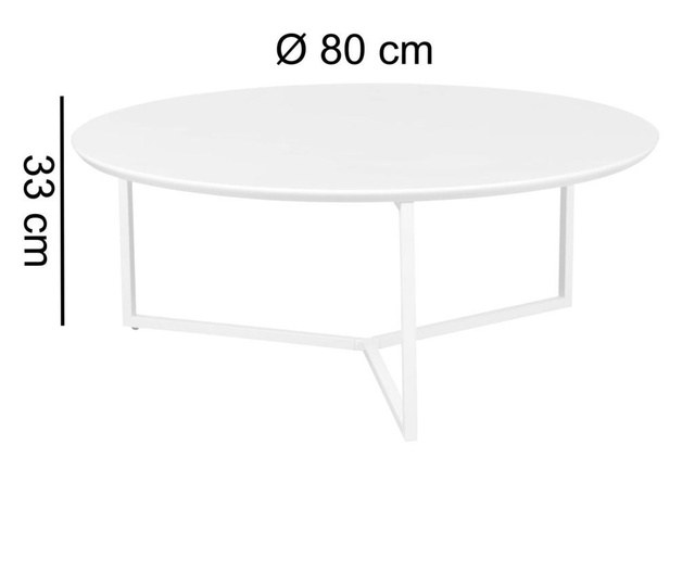 Masuta de cafea Wohnling, Lara, blat din MDF lacuit, 80x80x32 cm