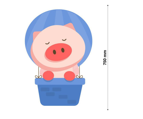 Sticker decorativ perete, design pentru copii - animale ferma - porc
