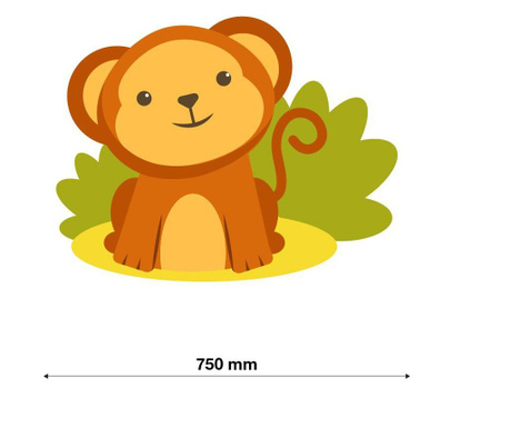 Sticker decorativ perete, design pentru copii - animale din jungla - maimuta