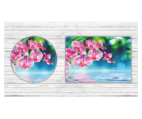 Set Covorase Premium HomeLine Rofotex, 1x 68 cm x 100 cm/ 1x diametru 68 cm, multicolor imprimate digital