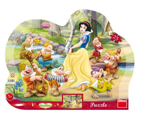 Puzzle cu Rama Alba ca Zapada si cei 7 Pitici 25 Piese 1 - Vivre