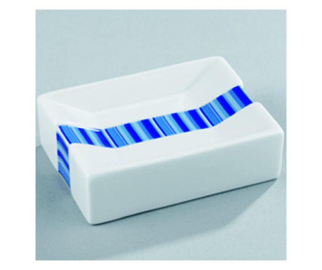 Wenko порцеланова поставка за сапун със синя лента