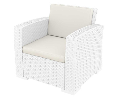 Кресло Monako, бял с възглавници