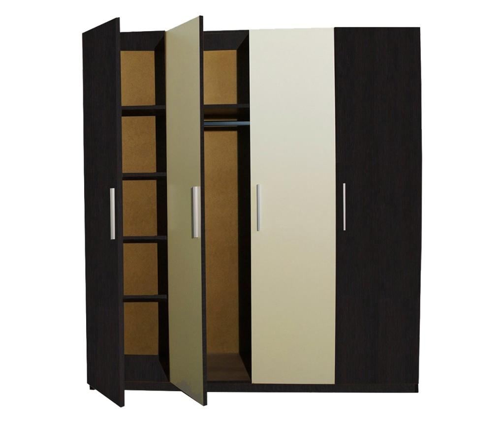 Dulap Salonic, 200x180x50 cm, PAL 18mm, Wenge / Crem - Vivre