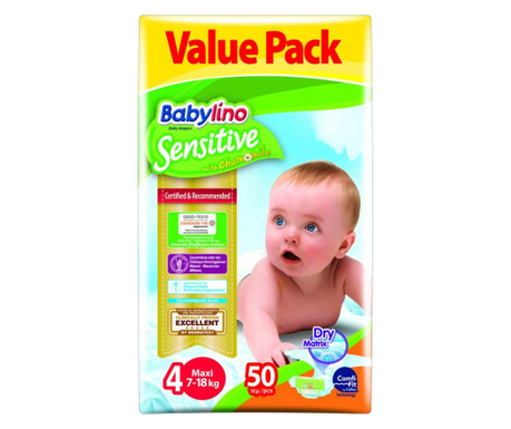 Scutece Babylino Sensitive Economy N4 7-18kg/50 buc