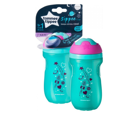 Cana Sippee Izoterma, ONL Tommee Tippee, 260 ml x 1 buc, 12luni+, Turquoise