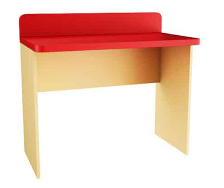 Ученическо Бюро Мебели Богдан модел BM Lena2, цветове Червено и бежово, 100 / 60 / 90 см